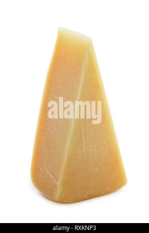 Triangle piece of parmesan cheese isolated on white Stock Photo