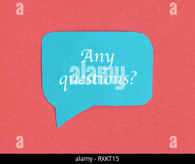 Symbol and concept for talking and message : blue chat speech icon on red background Stock Photo