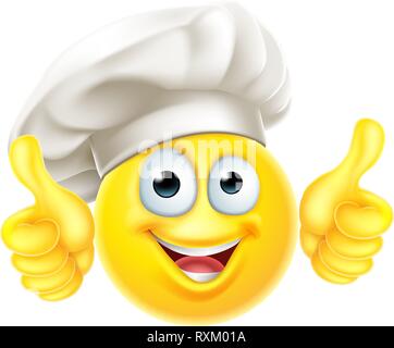 Emoji Chef Cook Cartoon Thumbs Up Stock Vector