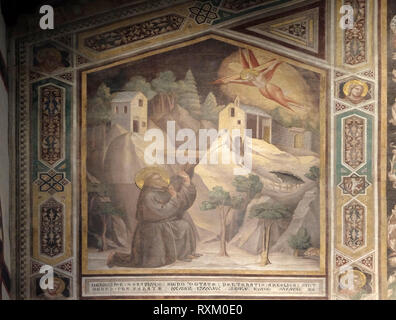 St. Francis Receiving the Stigmata, fresco by Giotto, in the Bardi ...