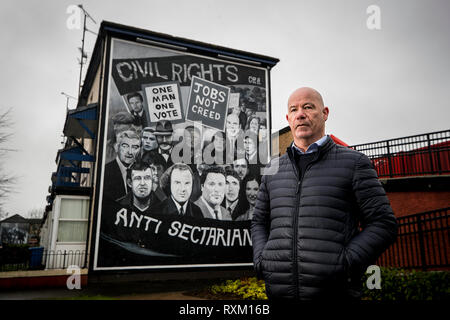 John McKinney whose brother William was killed on Bloody Sunday stands beside the Civil Rights mural in Derry City's Bogside. The Public Prosecution Service is expected to announce whether it will pursue prosecutions against soldiers over the deaths of 13 people in Londonderry on January 30 1972.