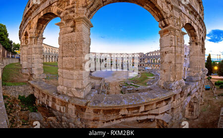 Arena Pula historic Roman amphitheater view, Istria region of Croatia Stock Photo
