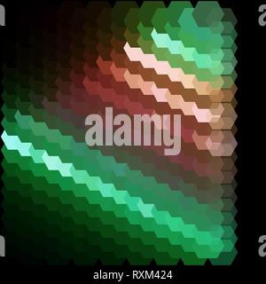 Constructive geometric pattern in shades of neon colors. The style in polished digital world. Stock Vector