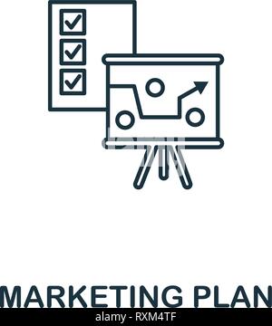 Marketing Plan icon thin line style. Symbol from online marketing icons collection. Outline marketing plan icon for web design, apps, software Stock Vector