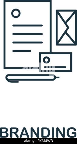 Branding icon thin line style. Symbol from online marketing icons collection. Outline branding icon for web design, apps, software, printing usage Stock Vector