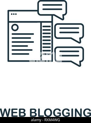 Web Blogging icon thin line style. Symbol from online marketing icons collection. Outline web blogging icon for web design, apps, software, printing Stock Vector