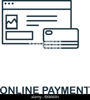 Online Payment icon thin line style. Symbol from online marketing icons collection. Outline online payment icon for web design, apps, software Stock Vector