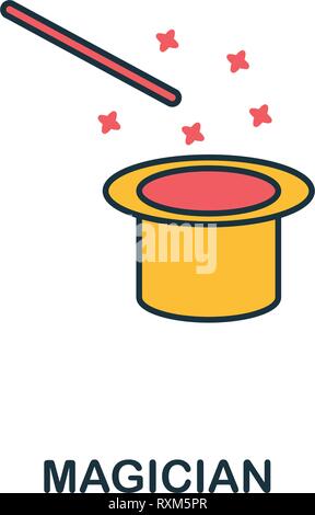 Magician icon. Creative 2 colors design fromMagician icon from party icon collection. Perfect for web design, apps, software, printing Stock Vector