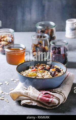 Variety of dried fruits and nuts Stock Photo