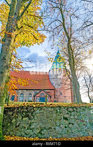 St. Johannes Church in Salzhausen, Germany; St. Johannes der Täufer - Kirche in Salzhausen, Lüneburger Heide Stock Photo