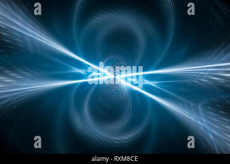 Blue glowing new technology in space, computer generated abstract background, 3D rendering