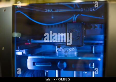 3D manufacturing printer during work Stock Photo