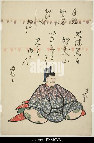 The Poet Otomo no Kuronushi, from the series Six Immortal Poets (Rokkasen). Katsushika Hokusai ?? ??; Japanese, 1760-1849. Date: 1805-1810. Dimensions: Approx. 38 x 26 cm. Color woodblock print; oban. Origin: Japan. Museum: The Chicago Art Institute. Stock Photo