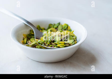 Ground, Milled, Crushed or Granulated Pistachio Powder / Powdered  Pistachio. Organic Food. Stock Photo