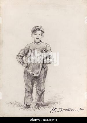Boy in the Country. Claude Monet; French, 1840-1926. Date: 1857. Dimensions: 307 × 230 mm. Graphite, with touches of erasing, on cream wove paper. Origin: France. Museum: The Chicago Art Institute. Stock Photo