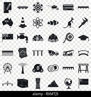 Bridge icons set, simple style Stock Vector