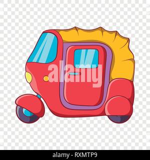 Auto rickshaw icon in cartoon style Stock Vector