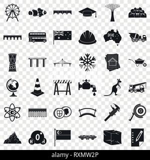 City bridge icons set, simple style Stock Vector