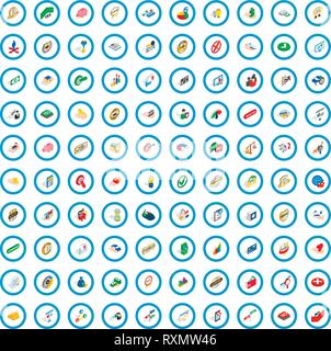 100 excellence icons set, isometric 3d style Stock Vector
