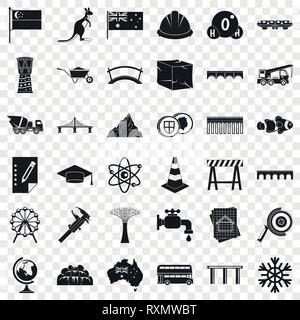 Small bridge icons set, simple style Stock Vector