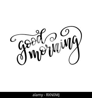 Hand Draw Sketch Vector Script Leterring, Good Morning, isolated on white  Stock Vector Image & Art - Alamy