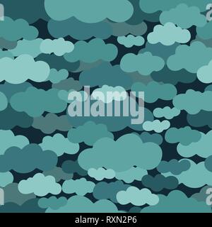 Clouds in the sky. Seamless pattern background. Vector illustration. Day time Stock Vector