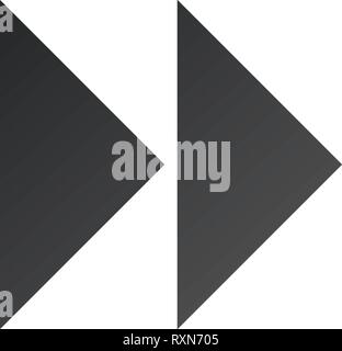 Double arrow triangle pointer. Vector illustration isolated on white . Stock Vector