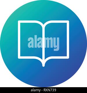 Book line icon, outline vector sign in circle. Reading button.. Symbol, logo illustration. Editable stroke. Vector illustration Stock Vector