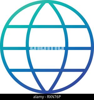 Globe Earth grid icon vector illustration. Linear symbol with thin outline. Editable stroke. Vector illustration Stock Vector