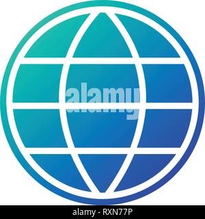 Globe Earth grid icon vector illustration. Linear symbol with thin outline. Editable stroke. Vector illustration Stock Vector