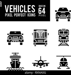 Vehicle and Transport Solid Icon. Pixel Perfect Icon Base on 64px Stock Vector