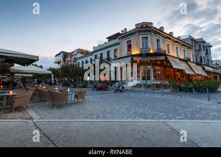 Athens, Greece - November 07, 2018: Coffee shops and bars in Thissio neighbourhood of Athens, Greece. Stock Photo