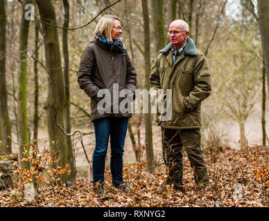 Travel journalist Angela Berg with environmentalist Dierk Engel Stock Photo