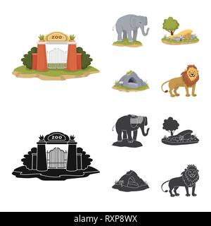 gate,elephant,trees,cave,lion,arch,cute,sand,bear,brick,nursery,mound,grizzly,jungle,wall,Africa,grass,rock,mane,exit,south,landscape,head,open,growth,recess,pride,path,trunk,leaves,nature,fun,fauna,entertainment,zoo,park,safari,animal,forest,flora,set,vector,icon,illustration,isolated,collection,design,element,graphic,sign Vector Vectors , Stock Vector