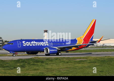 BOEING 737-MAX8 (N8701Q) OF SOUTHWEST AIRLINES Stock Photo