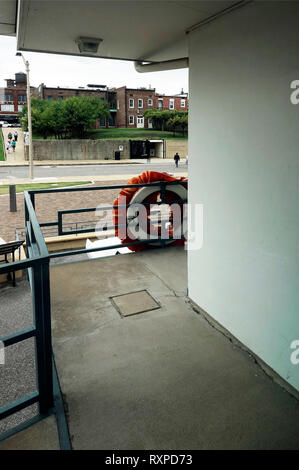 spot on the balcony of the Lorraine Motel where MLK JR was murdered National Civil rights museum Memphis Tennessee Stock Photo