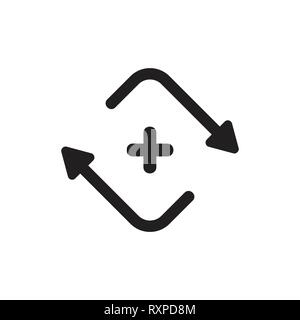 plus rotation arrows symbol vector Stock Vector