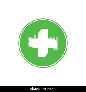 simple curves plus medical logo vector Stock Vector