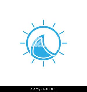 simple shine waves geometric outline circle logo vector Stock Vector