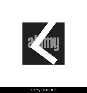 abstract letter kl simple square geometric logo Stock Vector