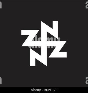 abstract letters zn circle geometric line logo vector Stock Vector