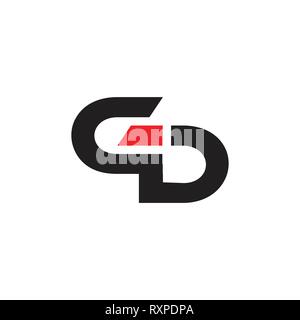 abstract letters cd simple geometric logo Stock Vector