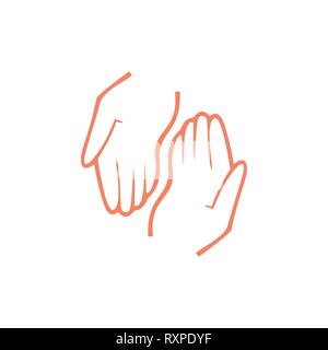 holding helping hand simple symbol vector Stock Vector