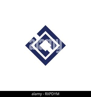 letters cc simple geometric square logo Stock Vector