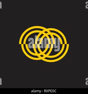 circle stripes linked logo vector Stock Vector