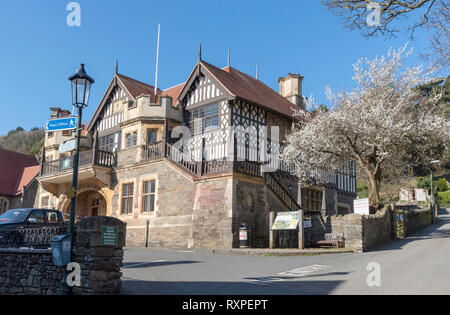 Lynton, North Devon, England, UK. March 2019. The Town Hall building of Lynton situated within Exmoor National Park in north Devonshire Stock Photo