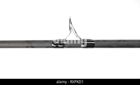 Fishing rod spinning titanium ring for line close-up. File contains clipping path Stock Photo