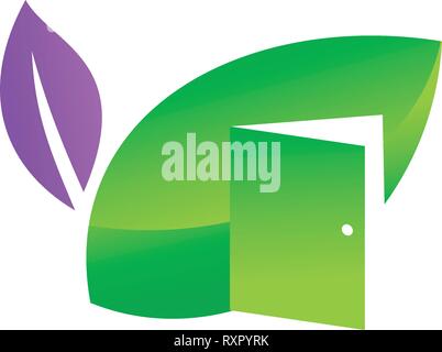 Leaf Logo Design Vector Template Set Stock Vector