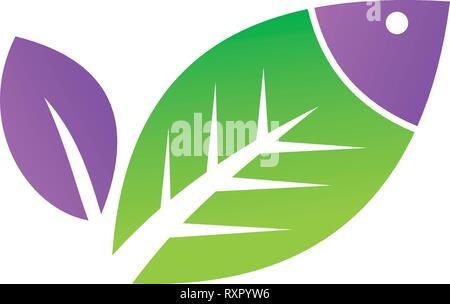 Leaf Logo Design Vector Template Set Stock Vector