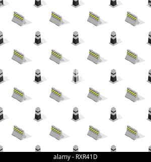 Seamless background from a set of under construction design elements, vector illustration. Stock Vector